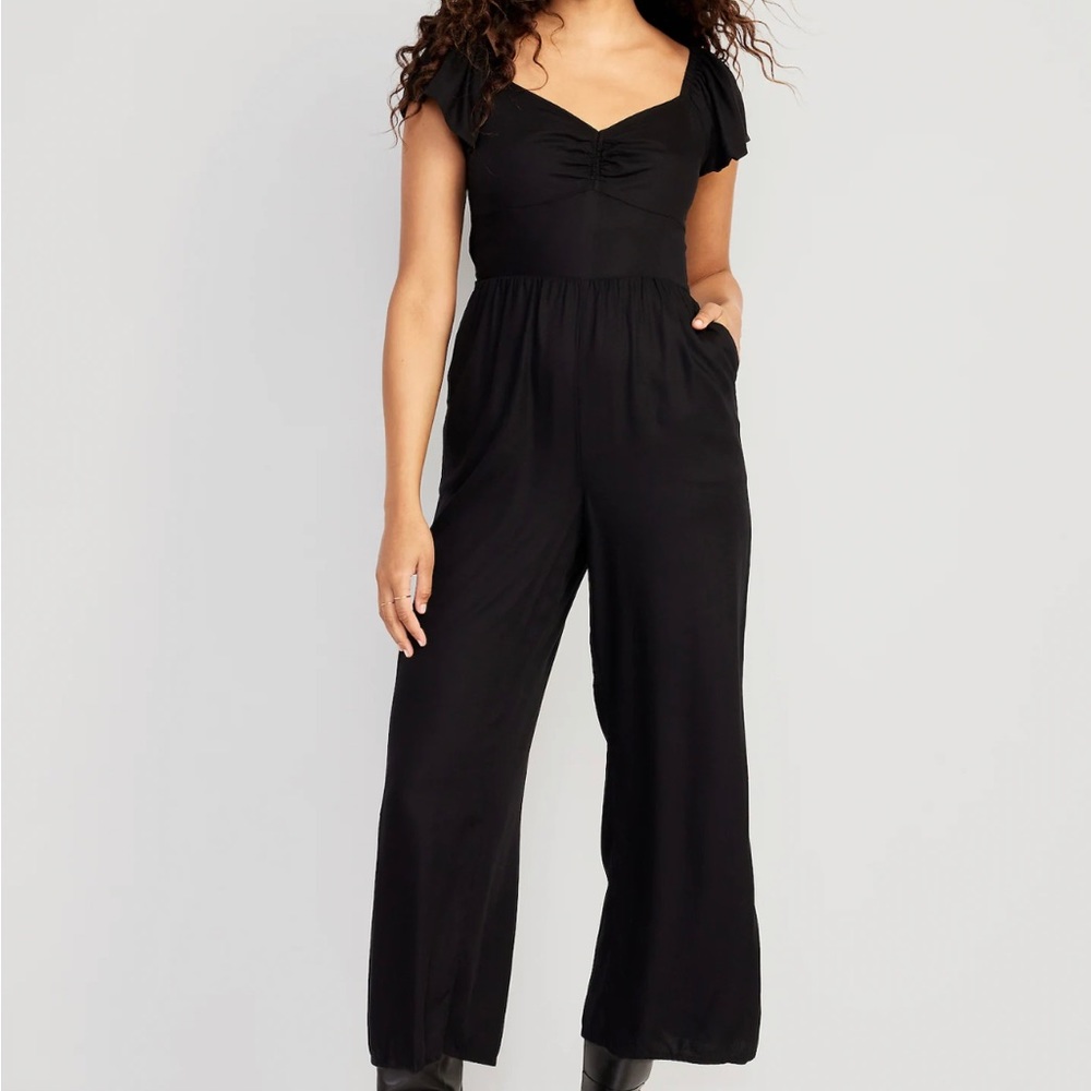 Old Navy Fit & Flare Flutter-Sleeve Jumpsuit for Women